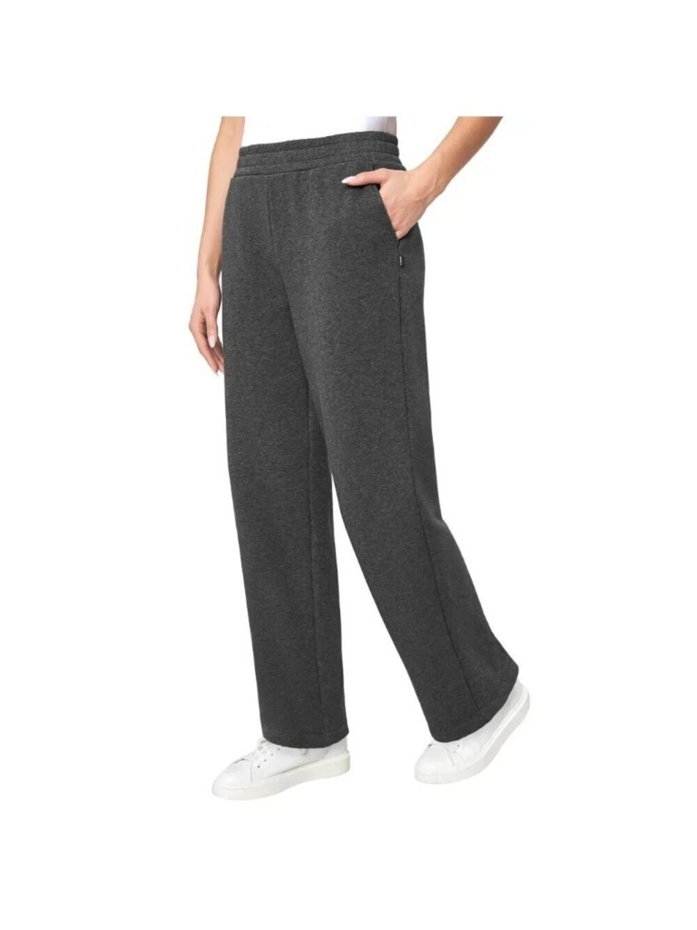 NWT Mondetta Women's M Black Fleece Pants Straight Leg Sweatpants  P0742